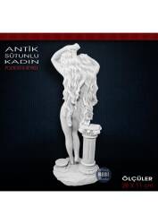 Antik Sütunlu Kadın Biblo (28x11 cm) Ham Polyester - Tual Hobi Sanat (1)