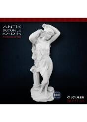 Antik Sütunlu Kadın Biblo (28x11 cm) Ham Polyester - Tual Hobi Sanat