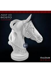 Arap Atı Büstü Heykeli (35x30 cm) Ham Polyester - Tual Hobi Sanat