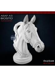 Arap Atı Büstü Heykeli (35x30 cm) Ham Polyester - Tual Hobi Sanat (1)