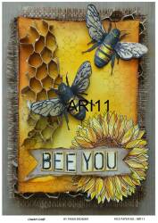 Arı Desenli Pirinç Dekopaj Model : Arı 11 - Line Art