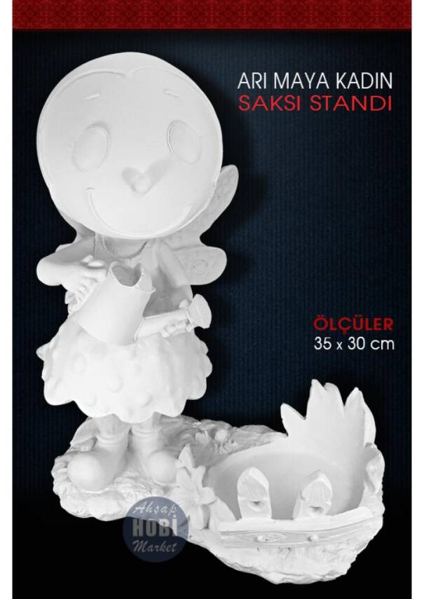 Arı Maya Kadın Saksı Standı (35x30cm) Ham Polyester - 2