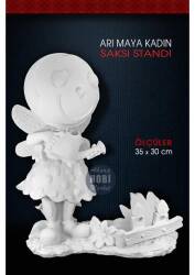 Arı Maya Kadın Saksı Standı (35x30cm) Ham Polyester - Tual Hobi Sanat