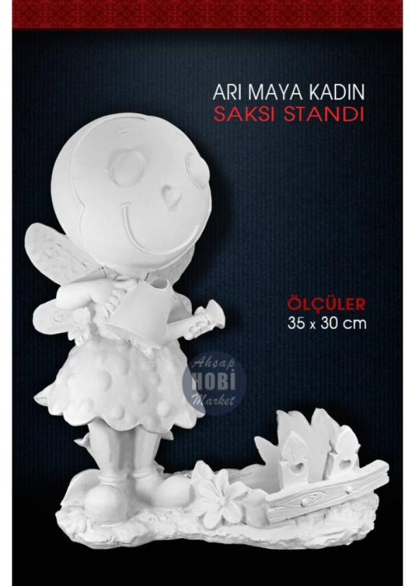 Arı Maya Kadın Saksı Standı (35x30cm) Ham Polyester - 1