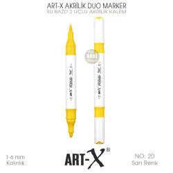 Art-X Akrilik Duo Marker 020 Sarı Renk 2 Uçlu Akrilik Kalem - Art-X (1)