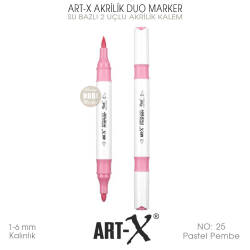 Art-X Akrilik Duo Marker 025 Pastel Pembe 2 Uçlu Akrilik Kalem - Art-X (1)