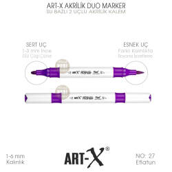 Art-X Akrilik Duo Marker 027 Eflatun 2 Uçlu Akrilik Kalem - Art-X