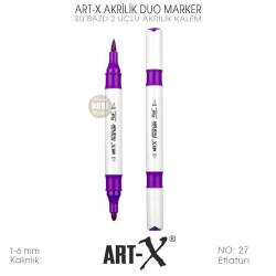 Art-X Akrilik Duo Marker 027 Eflatun 2 Uçlu Akrilik Kalem - Art-X (1)