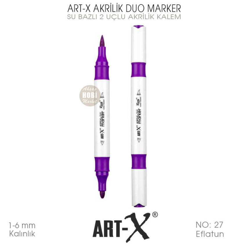 Art-X Akrilik Duo Marker 027 Eflatun 2 Uçlu Akrilik Kalem - 2