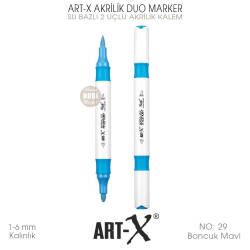Art-X Akrilik Duo Marker 029 Boncuk Mavi 2 Uçlu Akrilik Kalem - Art-X (1)
