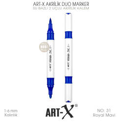 Art-X Akrilik Duo Marker 031 Royal Mavi 2 Uçlu Akrilik Kalem - Art-X (1)