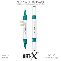 Art-X Akrilik Duo Marker 035 Turkuaz Yeşil 2 Uçlu Akrilik Kalem - Art-X (1)