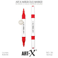 Art-X Akrilik Duo Marker 036 Kırmızı 2 Uçlu Akrilik Kalem - Art-X (1)