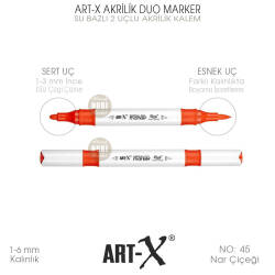 Art-X Akrilik Duo Marker 045 Nar Çiçeği 2 Uçlu Akrilik Kalem - Art-X