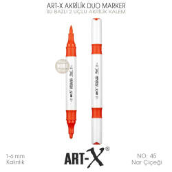 Art-X Akrilik Duo Marker 045 Nar Çiçeği 2 Uçlu Akrilik Kalem - Art-X (1)