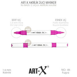 Art-X Akrilik Duo Marker 046 Fuşya Pembe 2 Uçlu Akrilik Kalem - Art-X