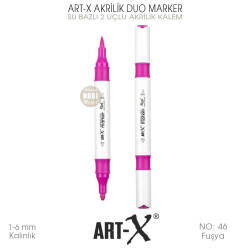 Art-X Akrilik Duo Marker 046 Fuşya Pembe 2 Uçlu Akrilik Kalem - Art-X (1)