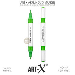Art-X Akrilik Duo Marker 047 Açık Yeşil 2 Uçlu Akrilik Kalem - Art-X (1)
