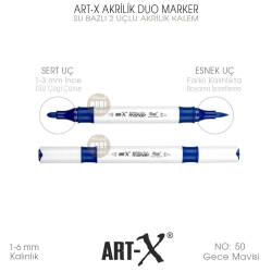 Art-X Akrilik Duo Marker 050 Gece Mavisi 2 Uçlu Akrilik Kalem - Art-X