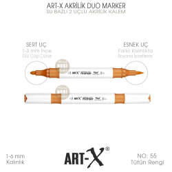 Art-X Akrilik Duo Marker 055 Tütün Rengi 2 Uçlu Akrilik Kalem - Art-X
