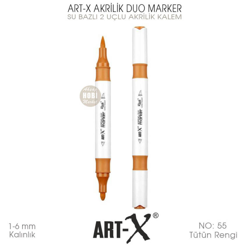 Art-X Akrilik Duo Marker 055 Tütün Rengi 2 Uçlu Akrilik Kalem - 2
