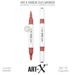 Art-X Akrilik Duo Marker 057 Erguvan Rengi 2 Uçlu Akrilik Kalem - Art-X (1)