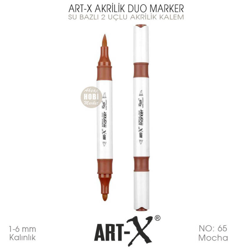 Art-X Akrilik Duo Marker 065 Mocha Kahve 2 Uçlu Akrilik Kalem - 2