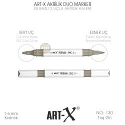 Art-X Akrilik Duo Marker 130 Taş Gri 2 Uçlu Akrilik Kalem - Art-X