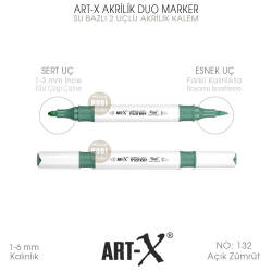 Art-X Akrilik Duo Marker 132 Açık Zümrüt Yeşili 2 Uçlu Akrilik Kalem - Art-X