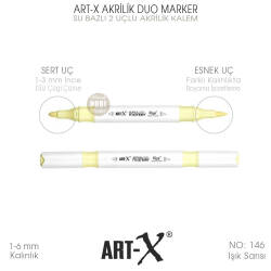 Art-X Akrilik Duo Marker 146 Işık Sarısı 2 Uçlu Akrilik Kalem - Art-X
