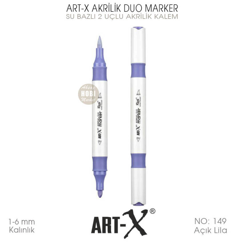 Art-X Akrilik Duo Marker 149 Açık Lila 2 Uçlu Akrilik Kalem - 2