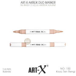 Art-X Akrilik Duo Marker 150 Koyu Ten Rengi 2 Uçlu Akrilik Kalem - Art-X