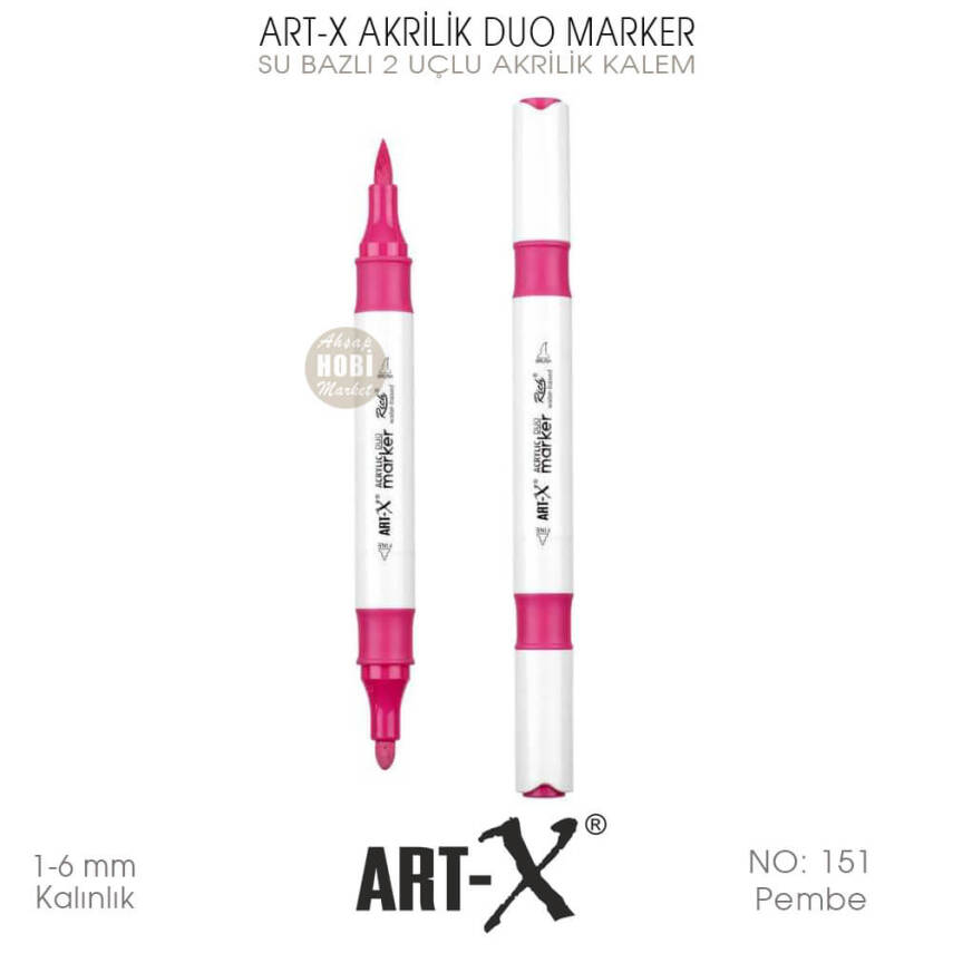 Art-X Akrilik Duo Marker 151 Pembe 2 Uçlu Akrilik Kalem - 2