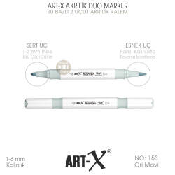 Art-X Akrilik Duo Marker 153 Gri Mavi 2 Uçlu Akrilik Kalem - Art-X