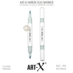 Art-X Akrilik Duo Marker 153 Gri Mavi 2 Uçlu Akrilik Kalem - Art-X (1)