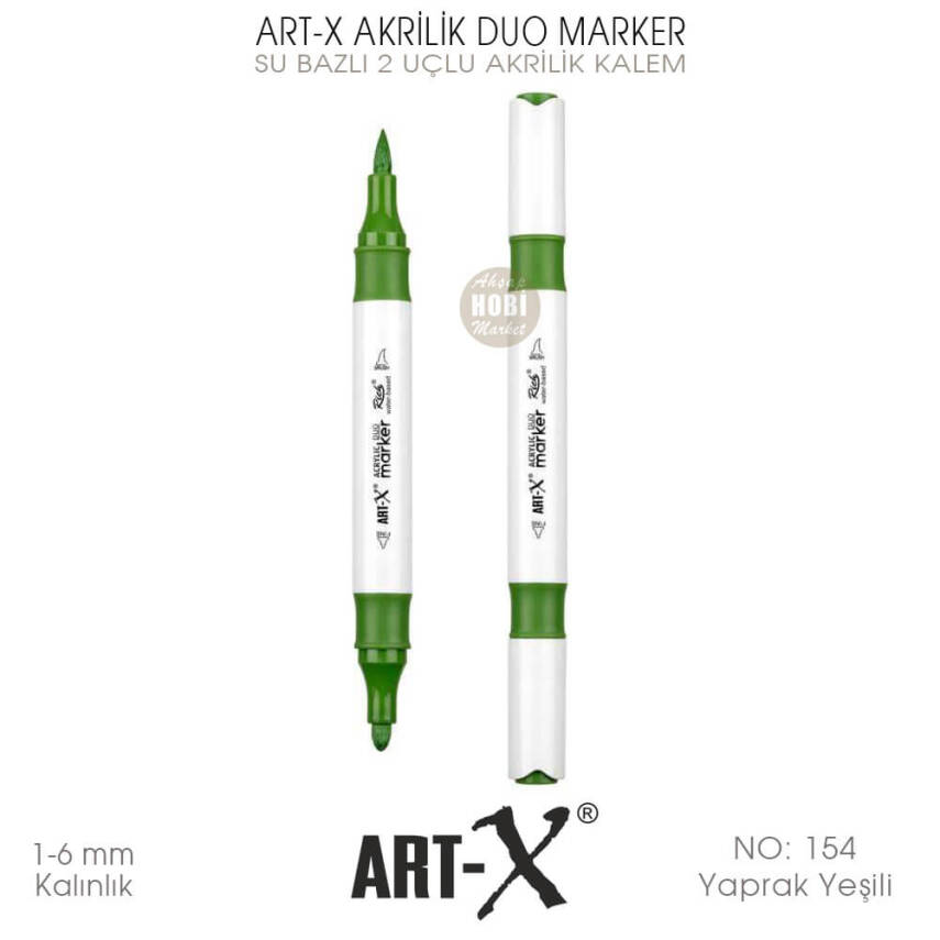 Art-X Akrilik Duo Marker 154 Yaprak Yeşili 2 Uçlu Akrilik Kalem - 2