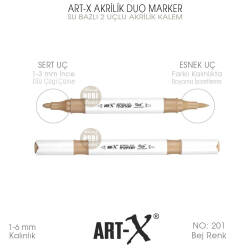 Art-X Akrilik Duo Marker 201 Bej Rengi 2 Uçlu Akrilik Kalem - Art-X