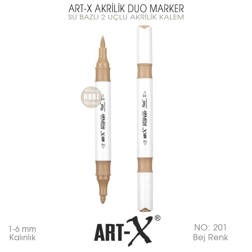 Art-X Akrilik Duo Marker 201 Bej Rengi 2 Uçlu Akrilik Kalem - 2