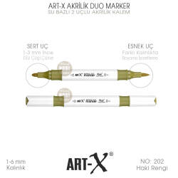 Art-X Akrilik Duo Marker 202 Haki Yeşili 2 Uçlu Akrilik Kalem - Art-X
