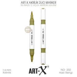 Art-X Akrilik Duo Marker 202 Haki Yeşili 2 Uçlu Akrilik Kalem - Art-X (1)