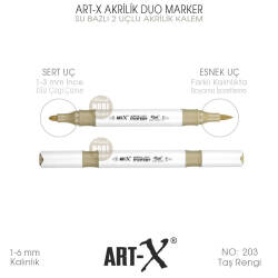 Art-X Akrilik Duo Marker 203 Taş Rengi 2 Uçlu Akrilik Kalem - Art-X