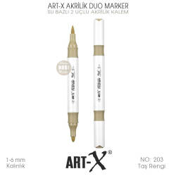 Art-X Akrilik Duo Marker 203 Taş Rengi 2 Uçlu Akrilik Kalem - Art-X (1)