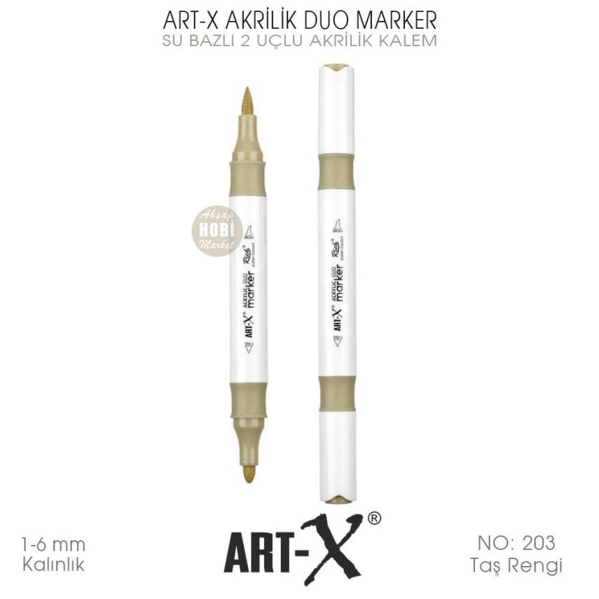 Art-X Akrilik Duo Marker 203 Taş Rengi 2 Uçlu Akrilik Kalem - 2
