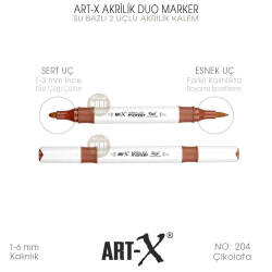 Art-X Akrilik Duo Marker 204 Çikolata Rengi 2 Uçlu Akrilik Kalem - Art-X