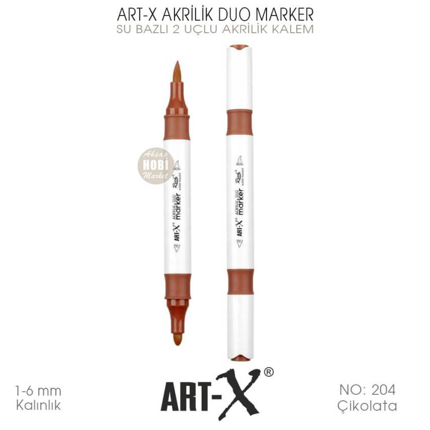 Art-X Akrilik Duo Marker 204 Çikolata Rengi 2 Uçlu Akrilik Kalem - 2