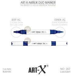 Art-X Akrilik Duo Marker 207 Lacivert 2 Uçlu Akrilik Kalem - Art-X