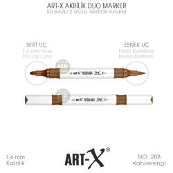 Art-X Akrilik Duo Marker 208 Kahverengi 2 Uçlu Akrilik Kalem - Art-X