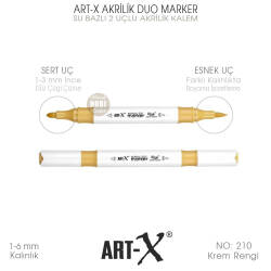 Art-X Akrilik Duo Marker 210 Krem Rengi 2 Uçlu Akrilik Kalem - Art-X
