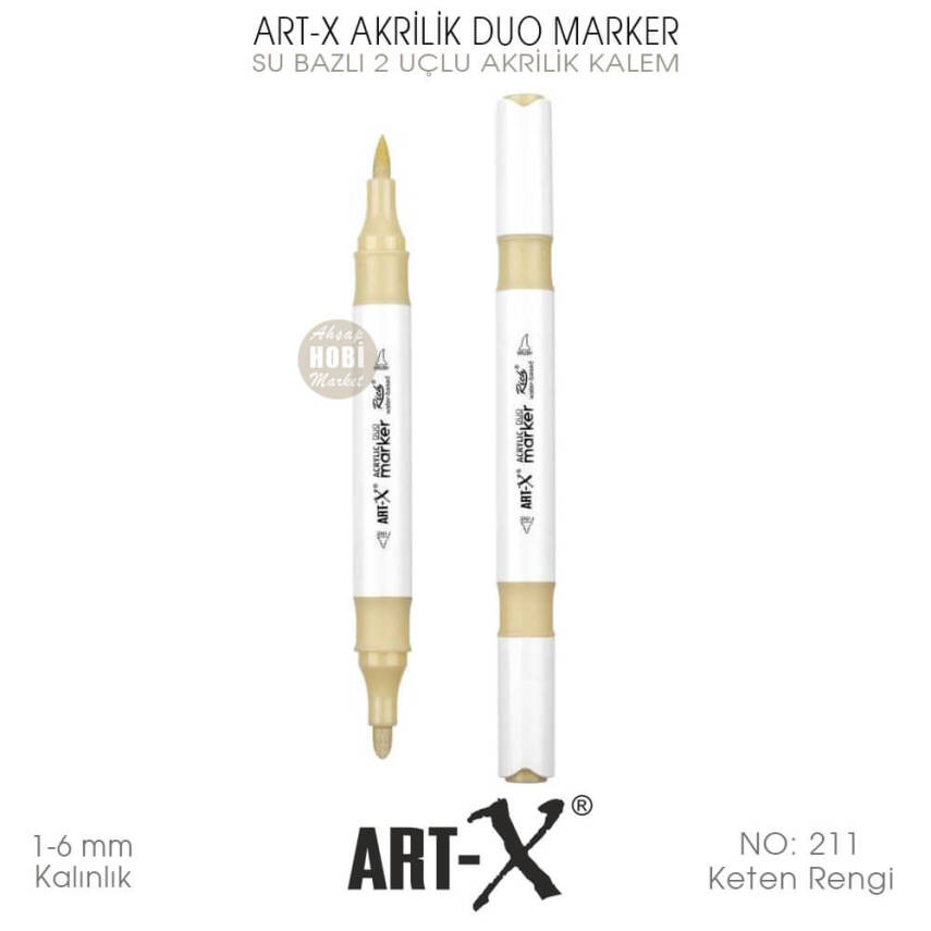 Art-X Akrilik Duo Marker 211 Keten Rengi 2 Uçlu Akrilik Kalem - 2