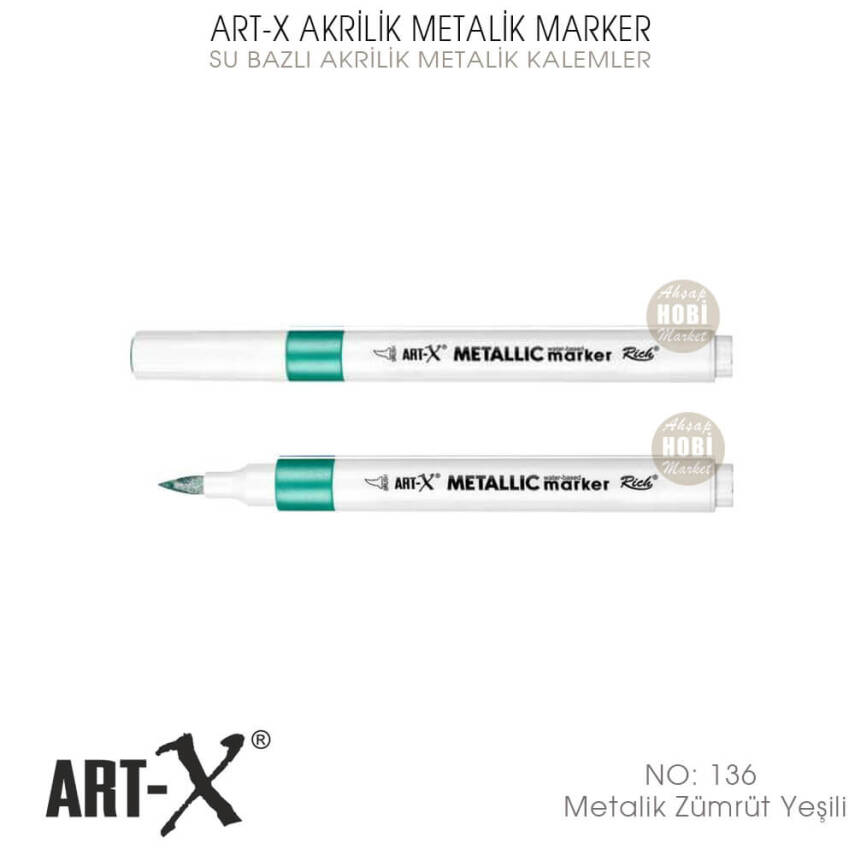 Art-X Akrilik Metalik Marker 136 Zümrüt Yeşili Renkli Kalem - 2